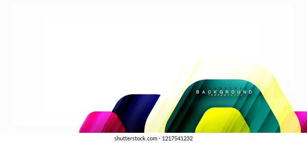 Vector multicolored hexagons geometric abstract background, modern illustration