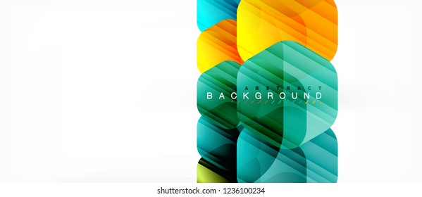 Vector multicolored hexagons geometric abstract background, modern illustration