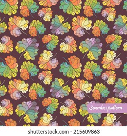 vector multicolored leaves seamless pattern for cover, wallpaper, wrapping, fabric design