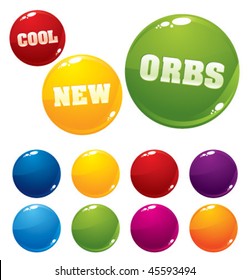 Vector multicolored orbs, very shiny and glossy