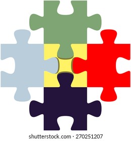 Vector multicolored puzzle