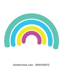 Vector multicolored rainbow. Ornament for decoration. An element for congratulations. Illustration for printing. Festive drawing.