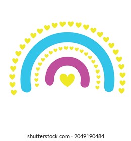 Vector multicolored rainbow. Ornament for decoration. An element for congratulations. Illustration for printing. Festive drawing.