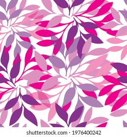 Vector multicolored seamless abstract leaves background pattern. Suitable for packaging, gift wrap, invitation card, fabric, scrapbooking and other design projects.