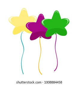 Vector multicolored star shaped  balloons. 