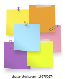 Vector of multi-colored sticky notes.