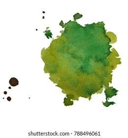 Vector multicolored watercolor splash texture blots background isolated. Grunge hand drawn blob, spot and droplets. Watercolour splatter stain effects. Spring and winter seasonal colors  abstract back