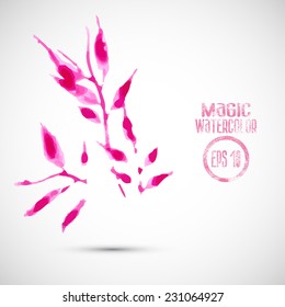 vector multicolored watercolor stylized flower