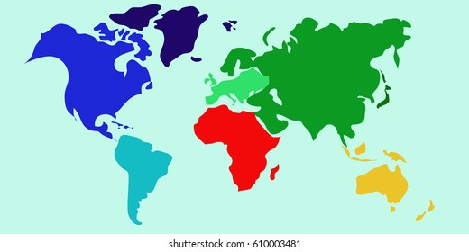 vector Multi-colored world map