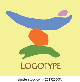 Vector multicolored zen style trademark template 