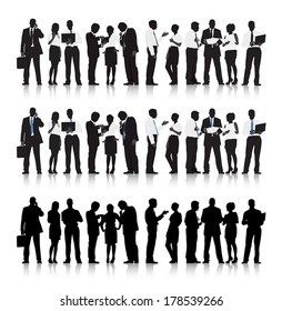 Vector of Multi-ethnic Business People Silhouettes