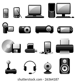 Vector Multimedia Icons - Black series. * All elements are grouped in layers and easy to edit (No transparency.)*