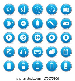 Vector multimedia icons set.