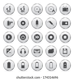 Vector multimedia icons set.