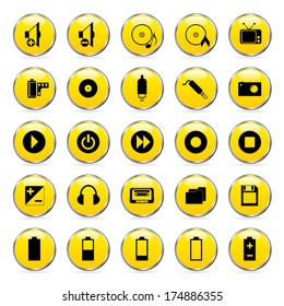 Vector multimedia icons set.