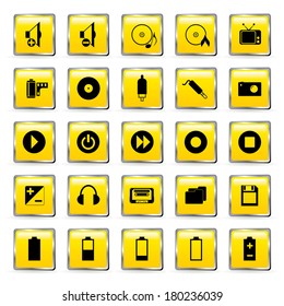 Vector multimedia icons set.