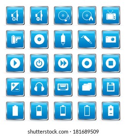 Vector multimedia icons set.