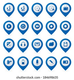 Vector multimedia icons set.