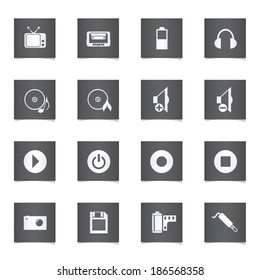 Vector multimedia and technology icons set.