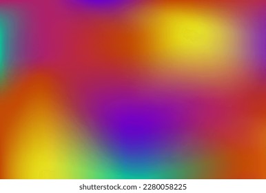 Vector multi-neon colored gradient background. Modern screen wallpaper vector design for app, social media, cards, fons, work. Soft gradients - blue, pink, magenta, violet, red, orange, aquamarine.