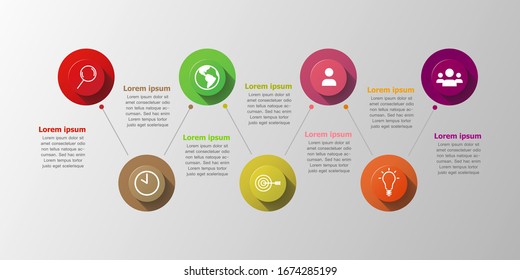 Vector multiple infographic line with circle icons and space for text