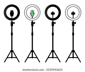 Vector de múltiples luces para iluminar mientras se está en vivo en las redes sociales o en el transmisor de contenido