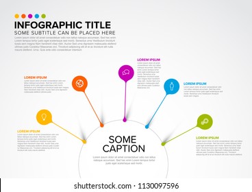 Vector multipurpose Infographic template made from circle and droplet pins
