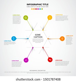 Vector multipurpose Infographic template made from circle and droplet pins