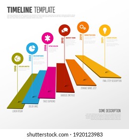 Vector Multipurpose Infographic Template Made From Droplet Pointers On Bar Levels Stairs Chart With Icons, Descriptions And Legend