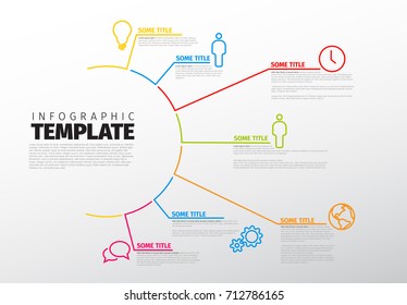 Vector multipurpose Infographic template made from lines and icons