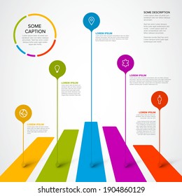 Vector multipurpose Infographic template with pins and bar chart