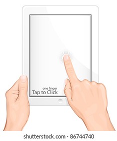 Vector multi-touch gesture for tablets & smartphone. Tap to Click