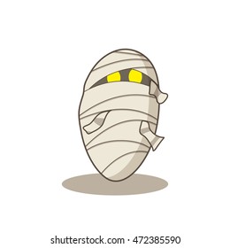 Vector: The mummy font number zero on the white background.