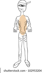 Vector mummy is isolated on a white background
