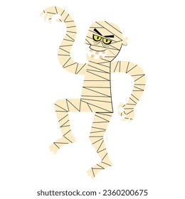 vector mummy man cartoon illustration isolated