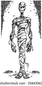 Vector - Mummy and spiders are on separate layers and can be used individually. No white fills are used. All elements are on a transparent background so that they can be applied to any background.