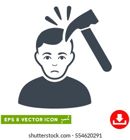 Vector Murder With Hammer EPS vector pictograph. Illustration style is flat iconic smooth blue symbol on a transparent background.