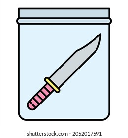  Vector Murder Knife Filled Outline Icon Design
