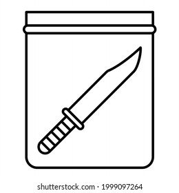 Vector Murder Knife Outline Icon Design
