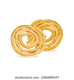 Vector of Murukku, an Indian traditional snacks