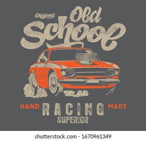 vector muscle car and hot rod racing car illustration for t shirt print