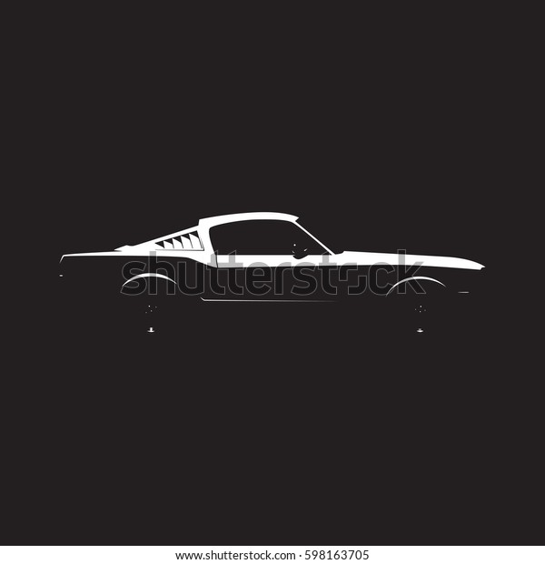 Vector muscle car\
silhouette