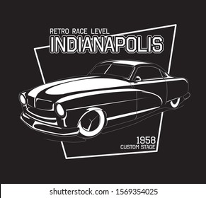 vector muscle custom classic car 