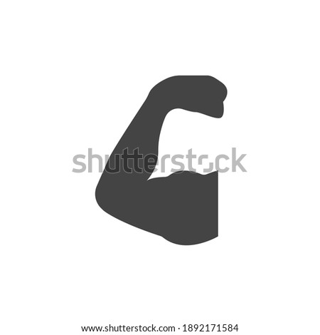 Vector muscle icon, athlete symbol on white isolated background. Layers grouped for easy editing illustration. For your design.
