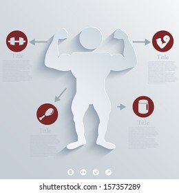 Vector Muscled Body background. Eps10