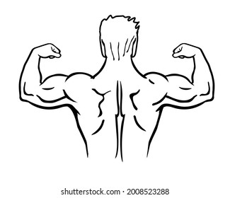 Vector  muscular  bodybuilder  logo template.Vector object and icon  for sport label gym  fitness.Illustration Isolated on white background  