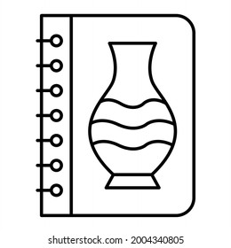 Vector Museum Book Outline Icon Design
