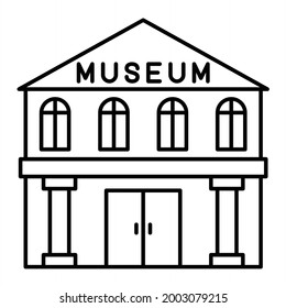 Vector Museum Outline Icon Design
