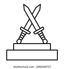 Vector Museum Sword Outline Icon Design
