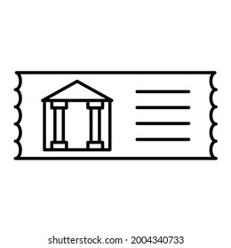 Vector Museum Ticket Outline Icon Design
